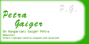 petra gaiger business card